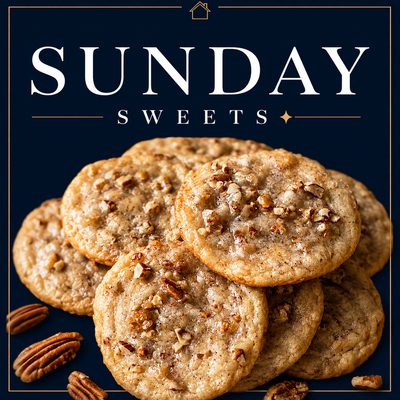 Soft and chewy toffee pecan cookies topped with chopped pecans and buttery toffee bits.